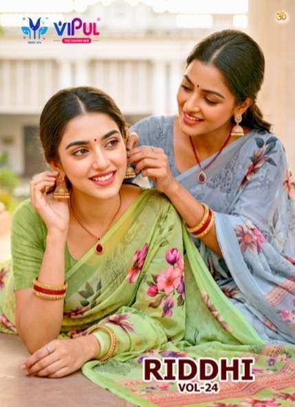 Vipul Saree Riddhi Vol 24 95607 Colors Women Wear Weightless Saree Collection Surat