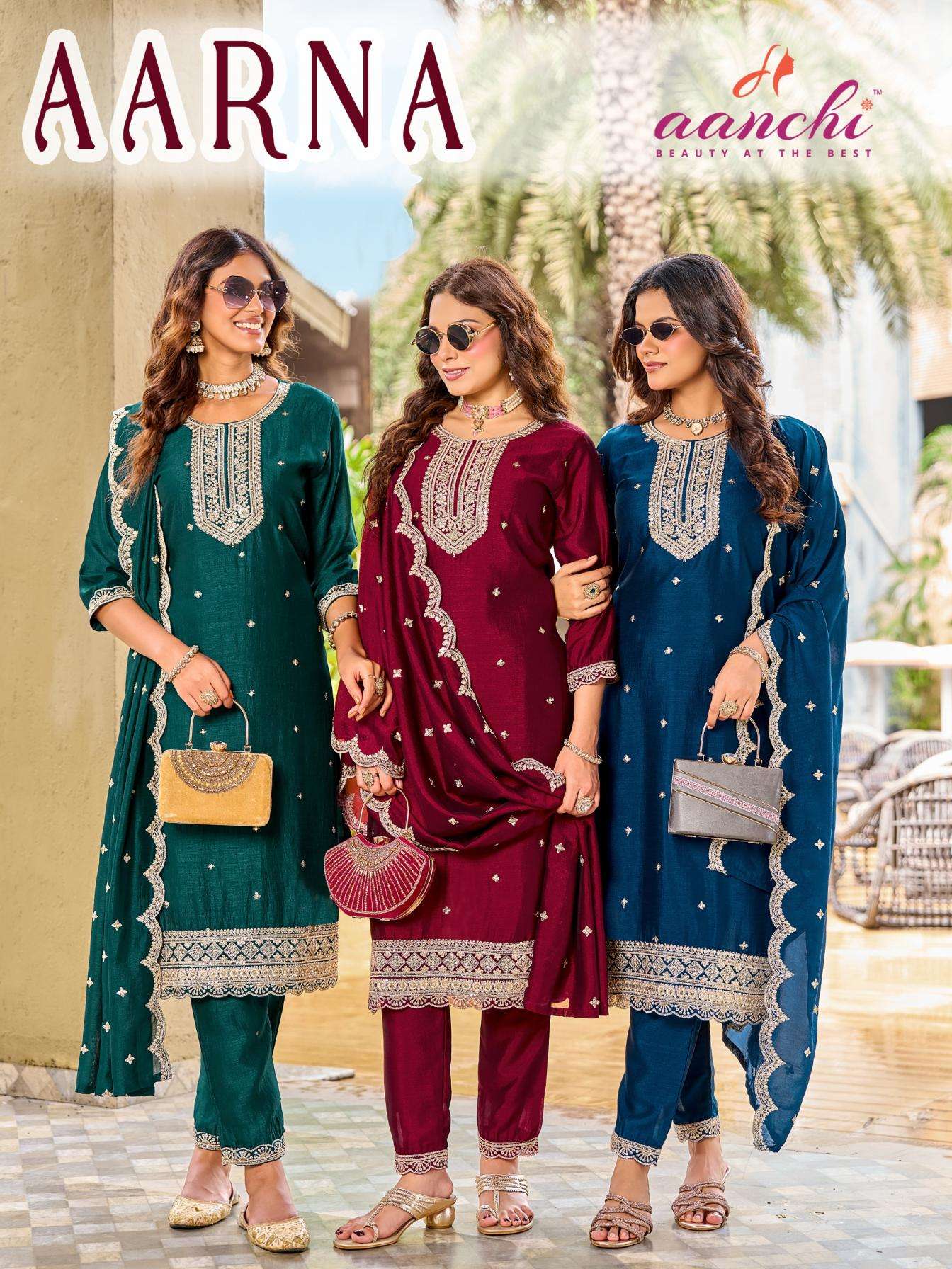 aanchi aarna vichitra silk full stitch hit design 3pcs