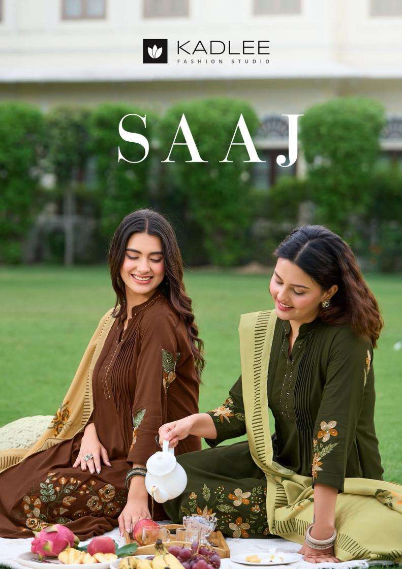 kadlee saaj rayon thread work full stitch 3pcs dress