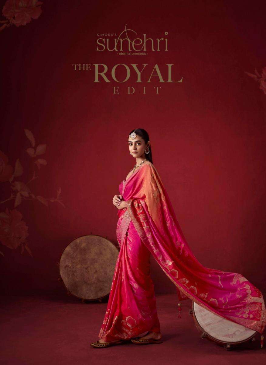 kimora sunehri the royal edit dola crape silk festive look saree 