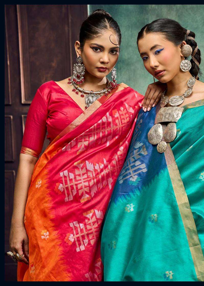 rajtex kanoi paithani tussar silk handloom weaving saree 