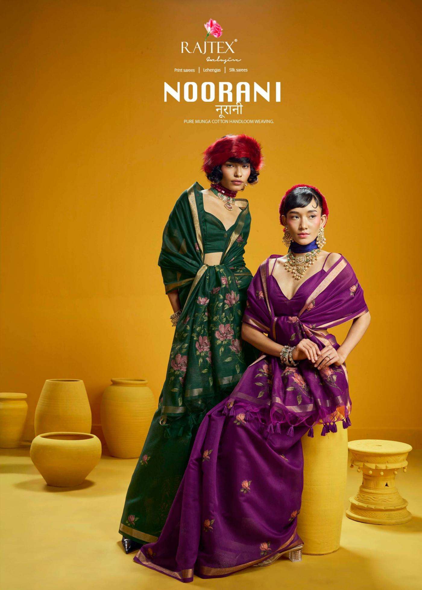 rajtex noorani munga cotton womens fancy saree
