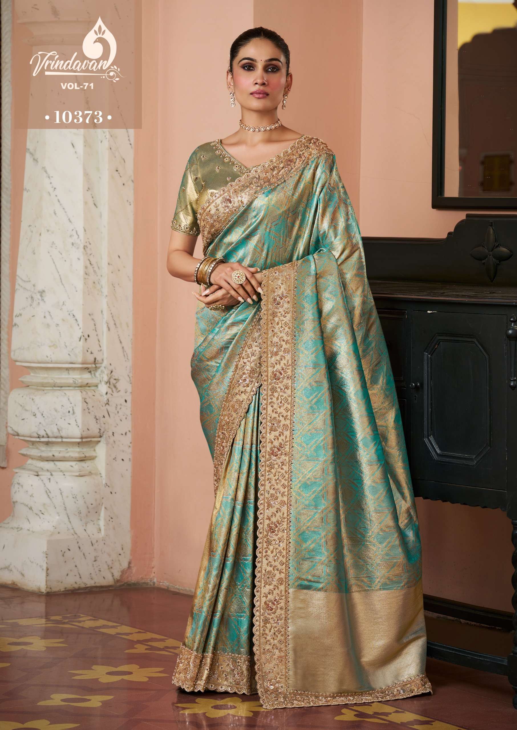 Royal Vrindavan Vol 71 10371 To 10379 Wedding Wear Saree Collection Surat