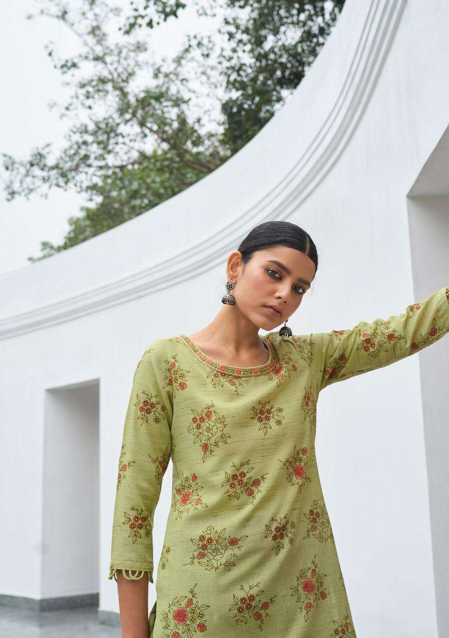Four buttons presents vintage cotton long kurtis cataloge Wholesaler