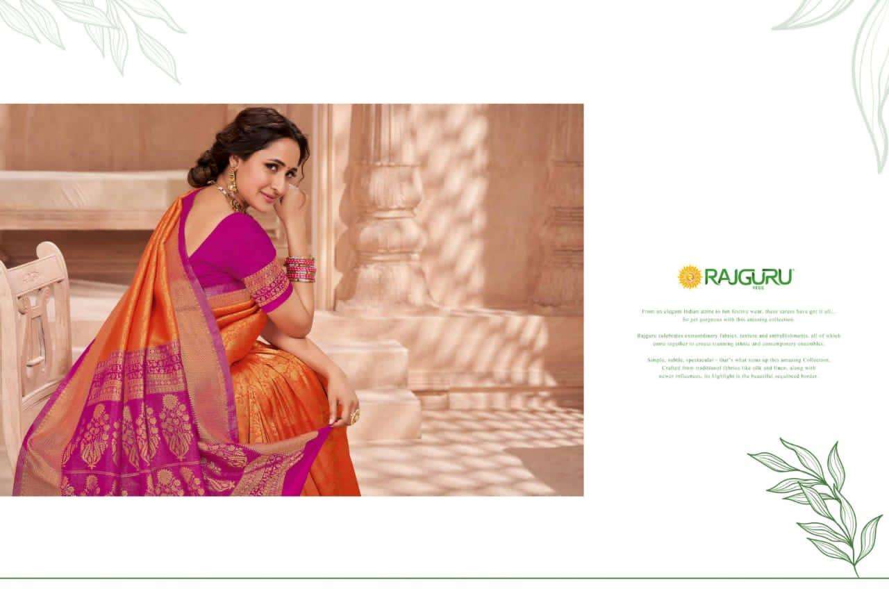 Rajguru presents Rosy Grace 421 to 435 series Wedding wear pure banarasi silk sarees Catalogue wholesaler and exporters
