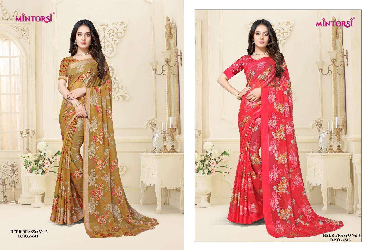 Mintorsi presents heer brasso vol-3 printed Sarees cataloge Wholesaler