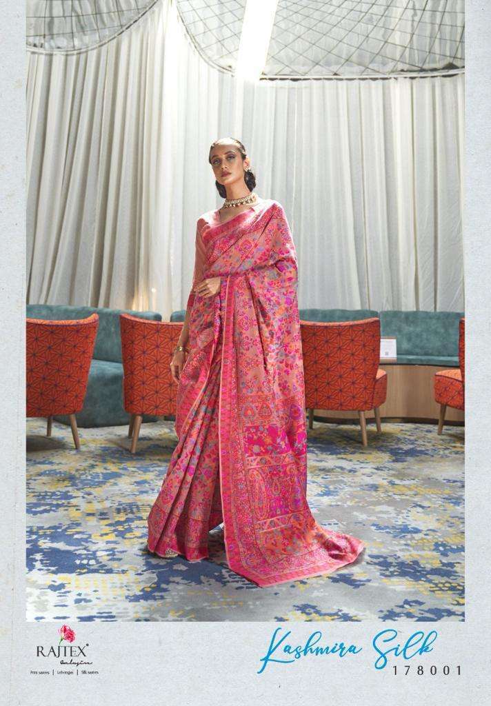 Rajtex presents kashmira silk 178001 to 178006 series exclusive designer kashmiri pattern silk sarees Catalogue wholesaler and exporters