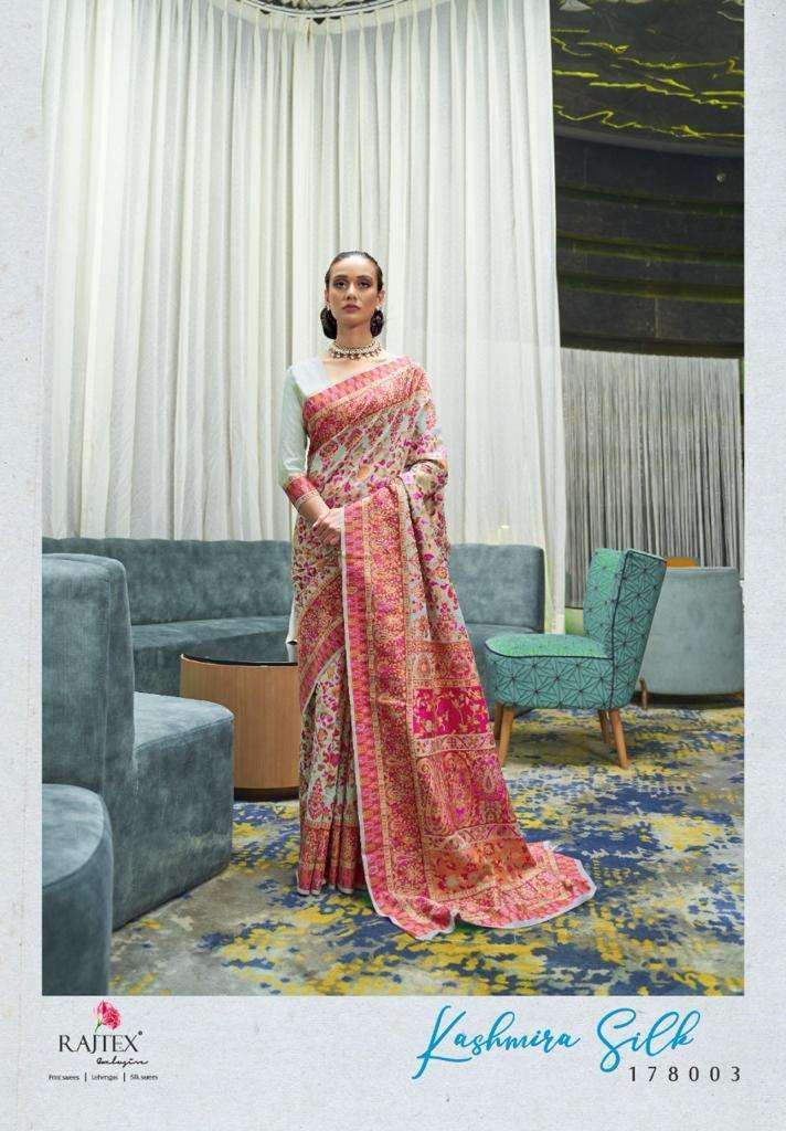 Rajtex presents kashmira silk 178001 to 178006 series exclusive designer kashmiri pattern silk sarees Catalogue wholesaler and exporters