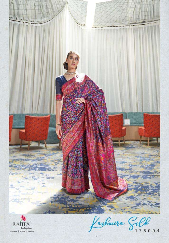 Rajtex presents kashmira silk 178001 to 178006 series exclusive designer kashmiri pattern silk sarees Catalogue wholesaler and exporters