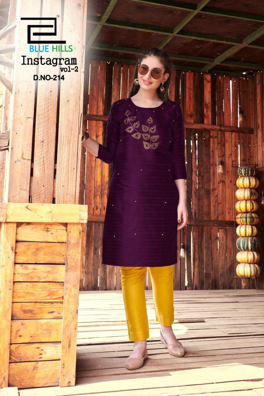 Blue hills presents instagram vol-2 cotton sort daily kurtis catalog wholesaler and exporters