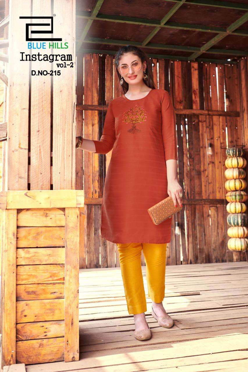 Blue hills presents instagram vol-2 cotton sort daily kurtis catalog wholesaler and exporters