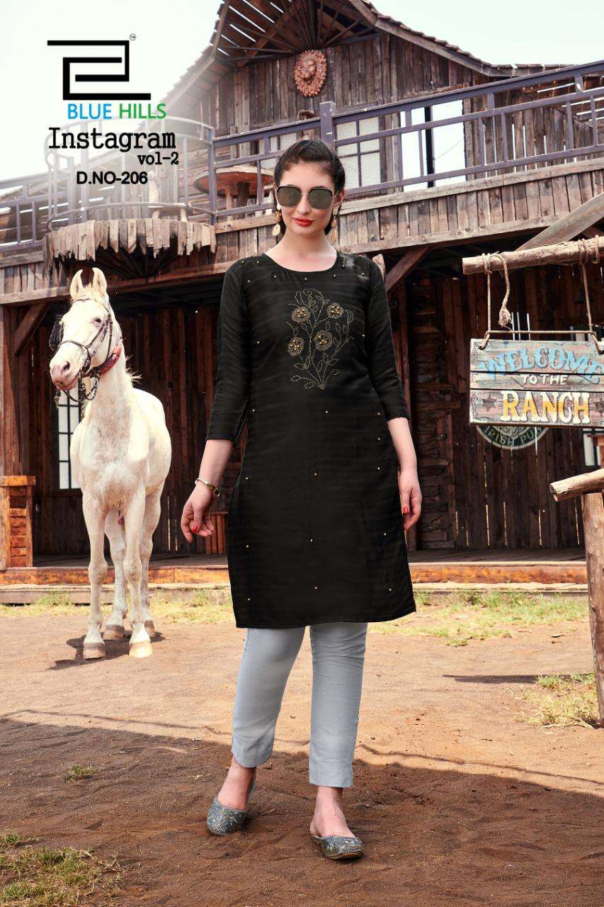 Blue hills presents instagram vol-2 cotton sort daily kurtis catalog wholesaler and exporters