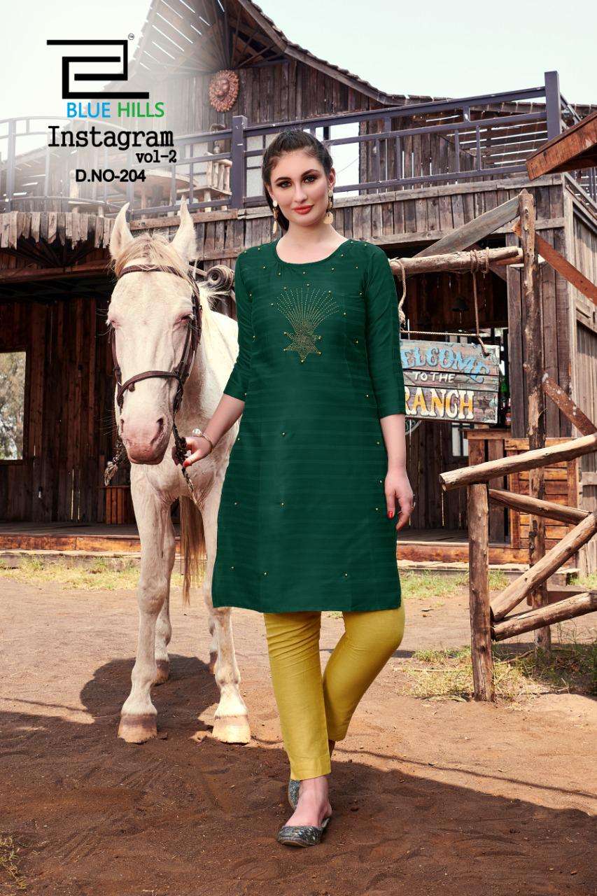 Blue hills presents instagram vol-2 cotton sort daily kurtis catalog wholesaler and exporters