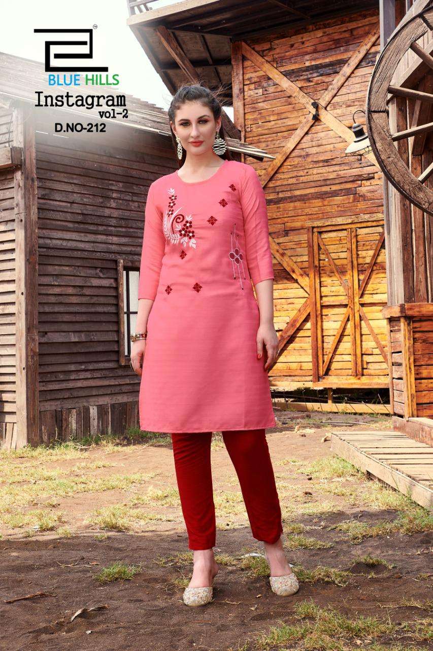 Blue hills presents instagram vol-2 cotton sort daily kurtis catalog wholesaler and exporters