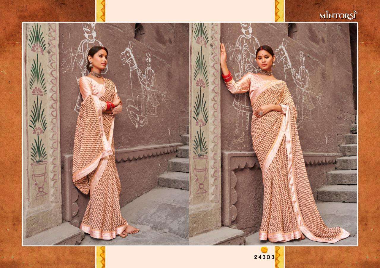 Mintorsi presents aadhyatmik weightless fancy printed Sarees cataloge Wholesaler 