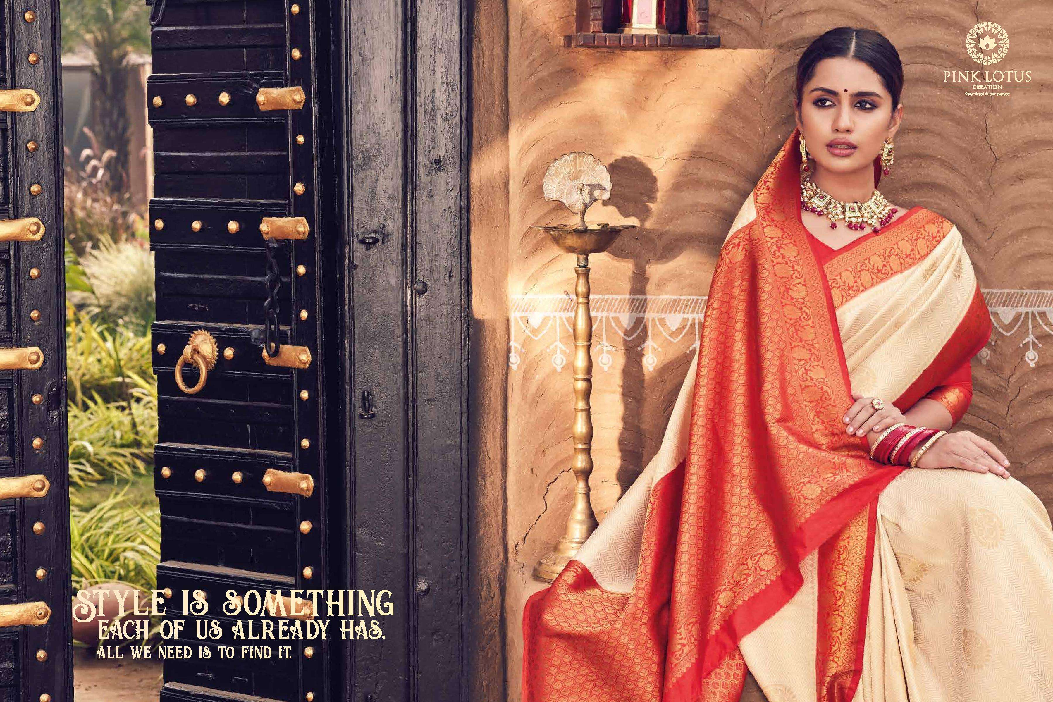 PINK LOTUS CREATION PRESENTS PEARL SILK INDIAN WEDDING WEAR PURE BANARASI SILK SAREES CATALOG WHOLESALER AND EXPORTERS