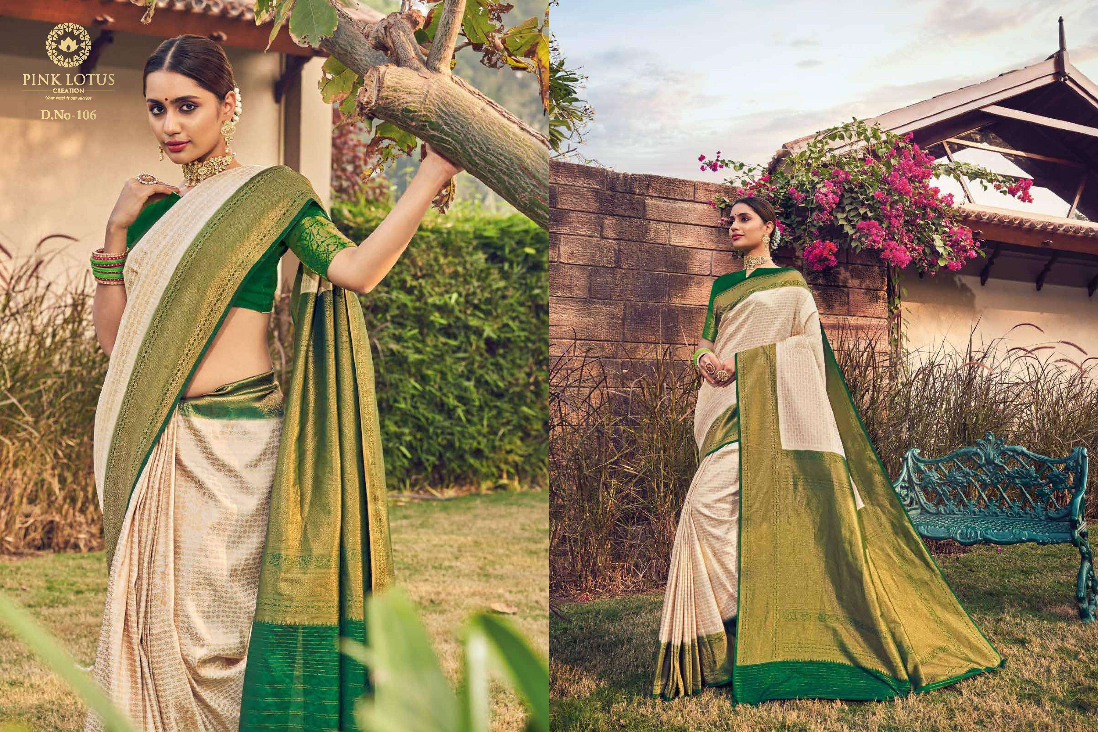 PINK LOTUS CREATION PRESENTS PEARL SILK INDIAN WEDDING WEAR PURE BANARASI SILK SAREES CATALOG WHOLESALER AND EXPORTERS