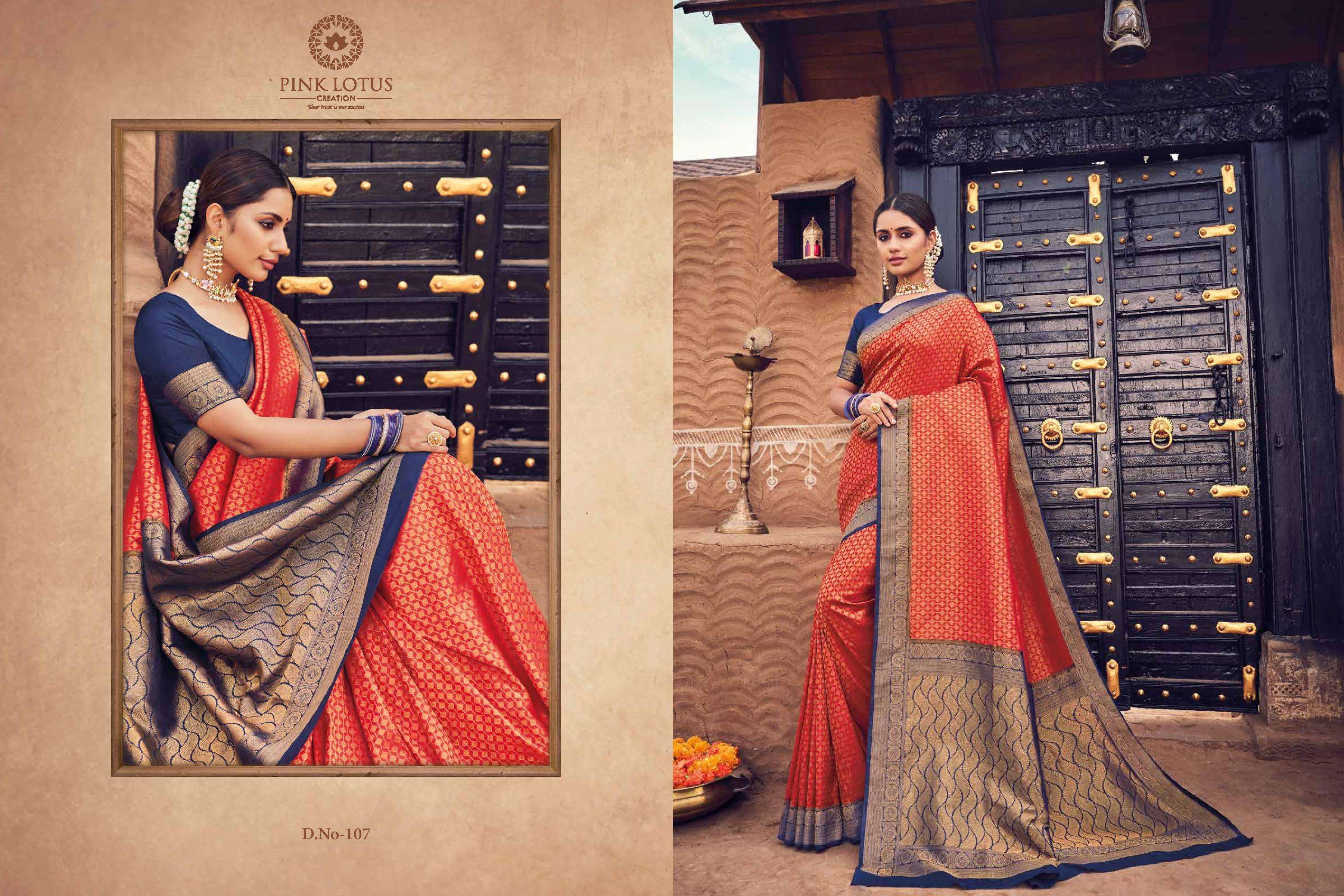 PINK LOTUS CREATION PRESENTS PEARL SILK INDIAN WEDDING WEAR PURE BANARASI SILK SAREES CATALOG WHOLESALER AND EXPORTERS
