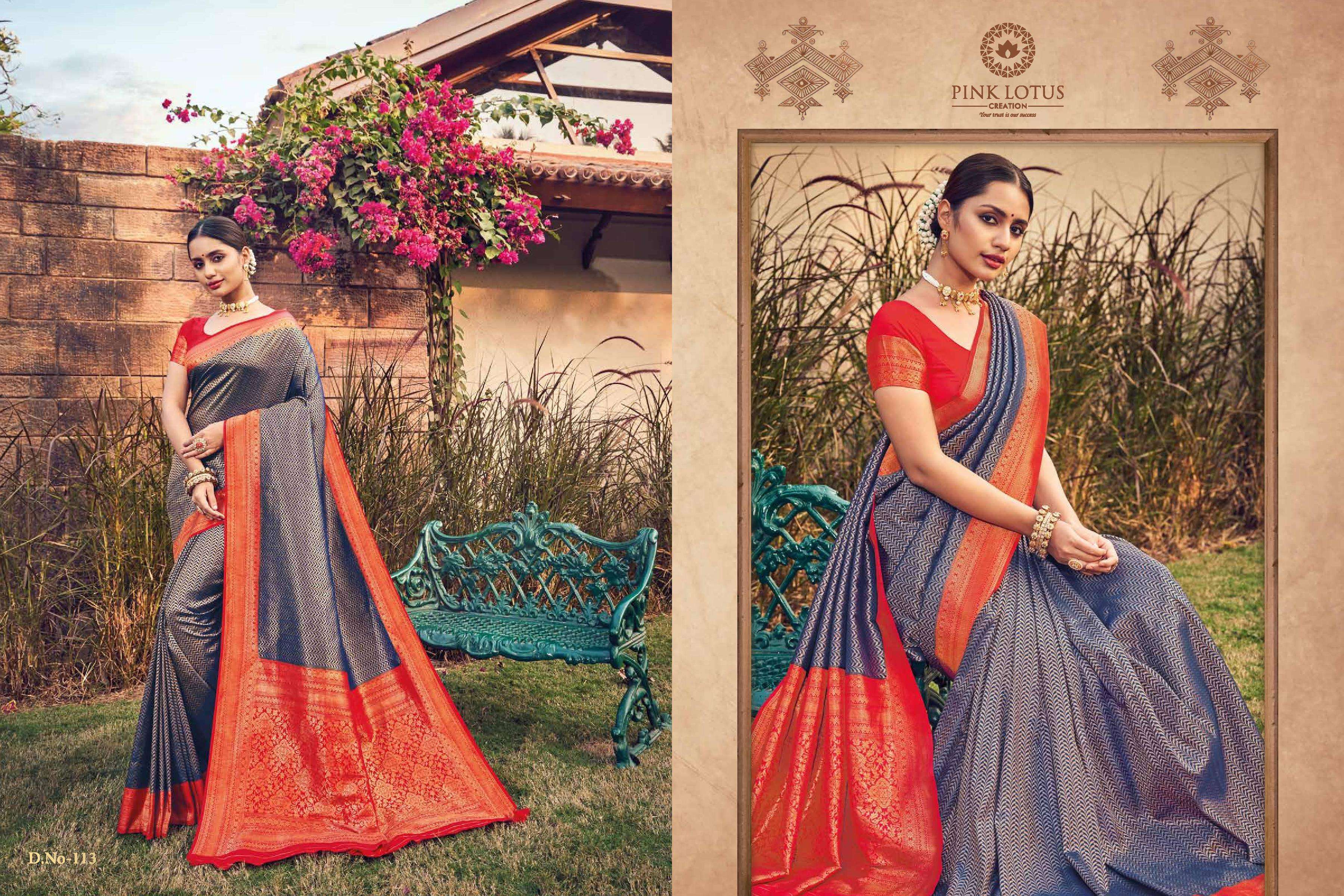 PINK LOTUS CREATION PRESENTS PEARL SILK INDIAN WEDDING WEAR PURE BANARASI SILK SAREES CATALOG WHOLESALER AND EXPORTERS