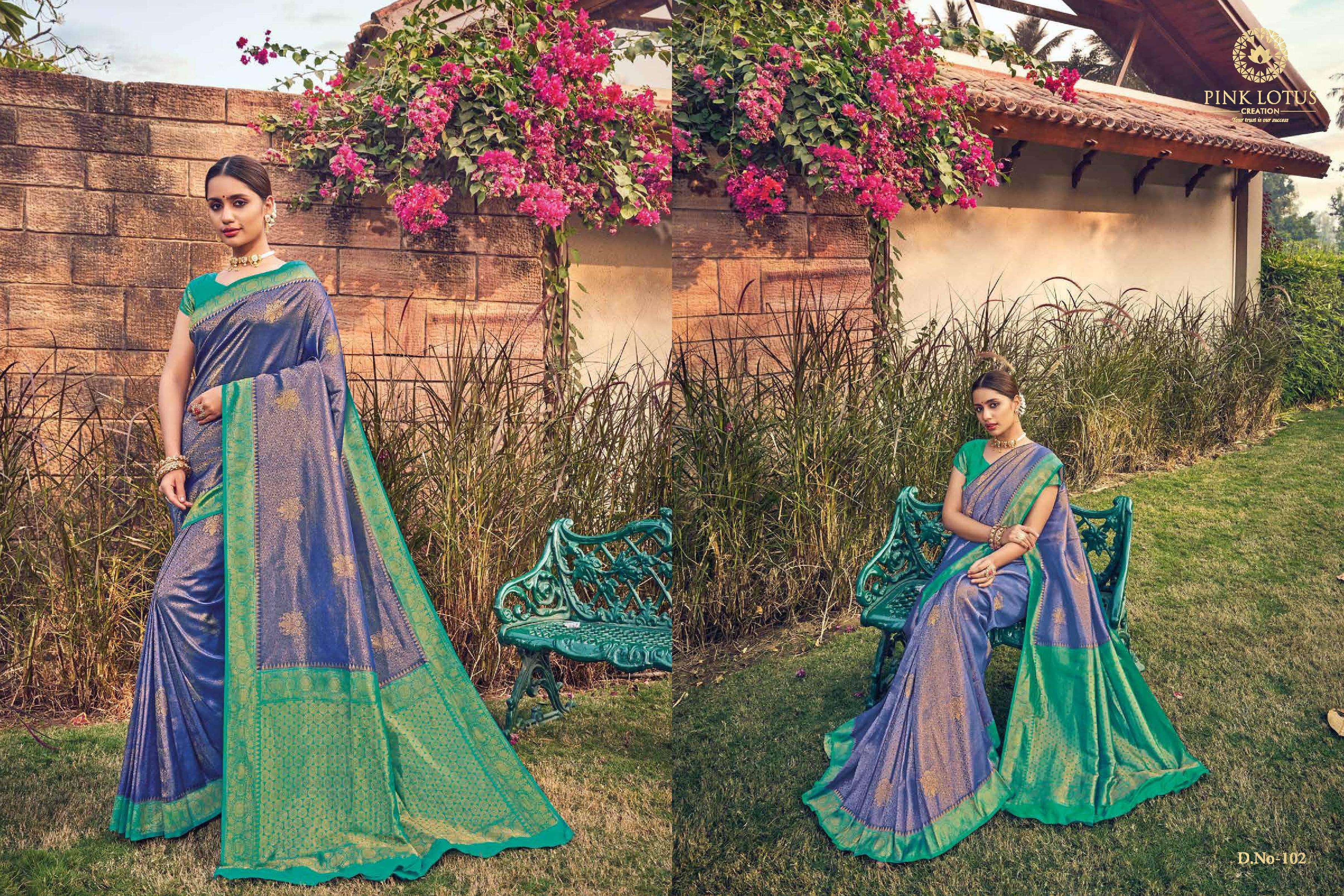 PINK LOTUS CREATION PRESENTS PEARL SILK INDIAN WEDDING WEAR PURE BANARASI SILK SAREES CATALOG WHOLESALER AND EXPORTERS