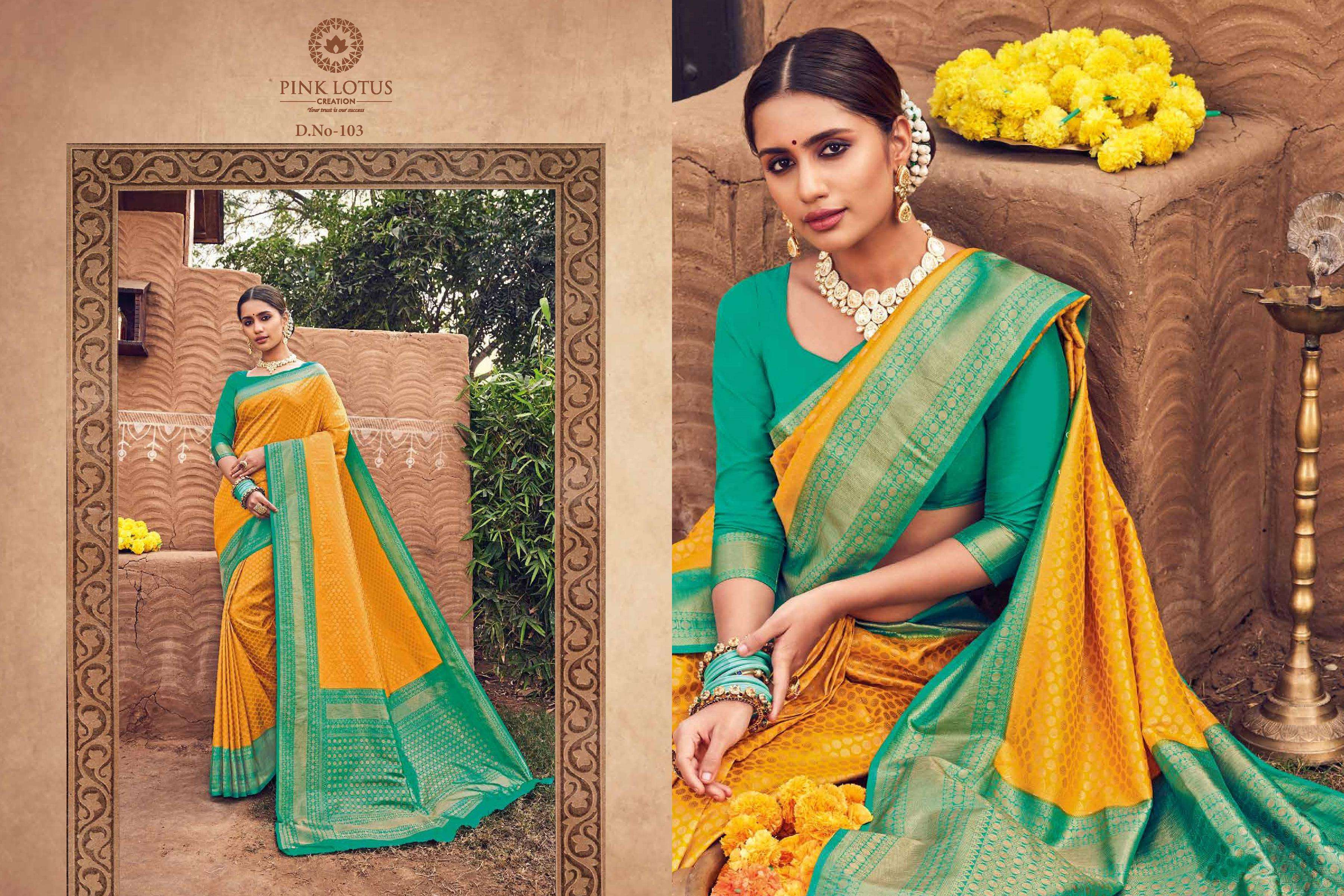 PINK LOTUS CREATION PRESENTS PEARL SILK INDIAN WEDDING WEAR PURE BANARASI SILK SAREES CATALOG WHOLESALER AND EXPORTERS