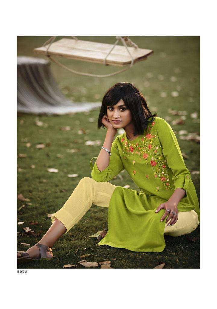 Four buttons presents colors vol-10 cotton long kurtis catalog wholesaler 