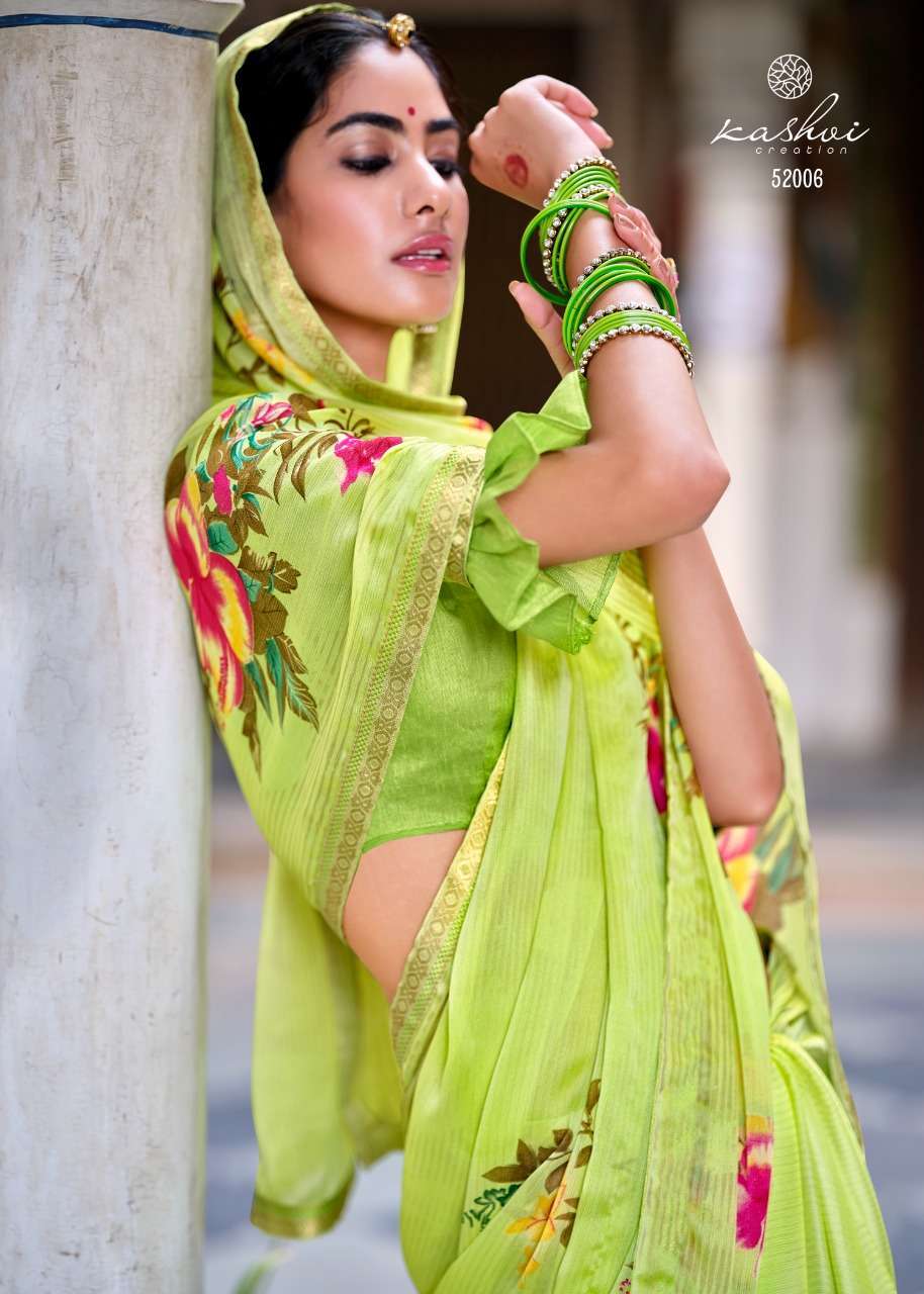 KASHVI PRESENTS MADHUBALA MOSS PRINTED DAILY WEAR SAREE CATALOGUE WHOLESALER 