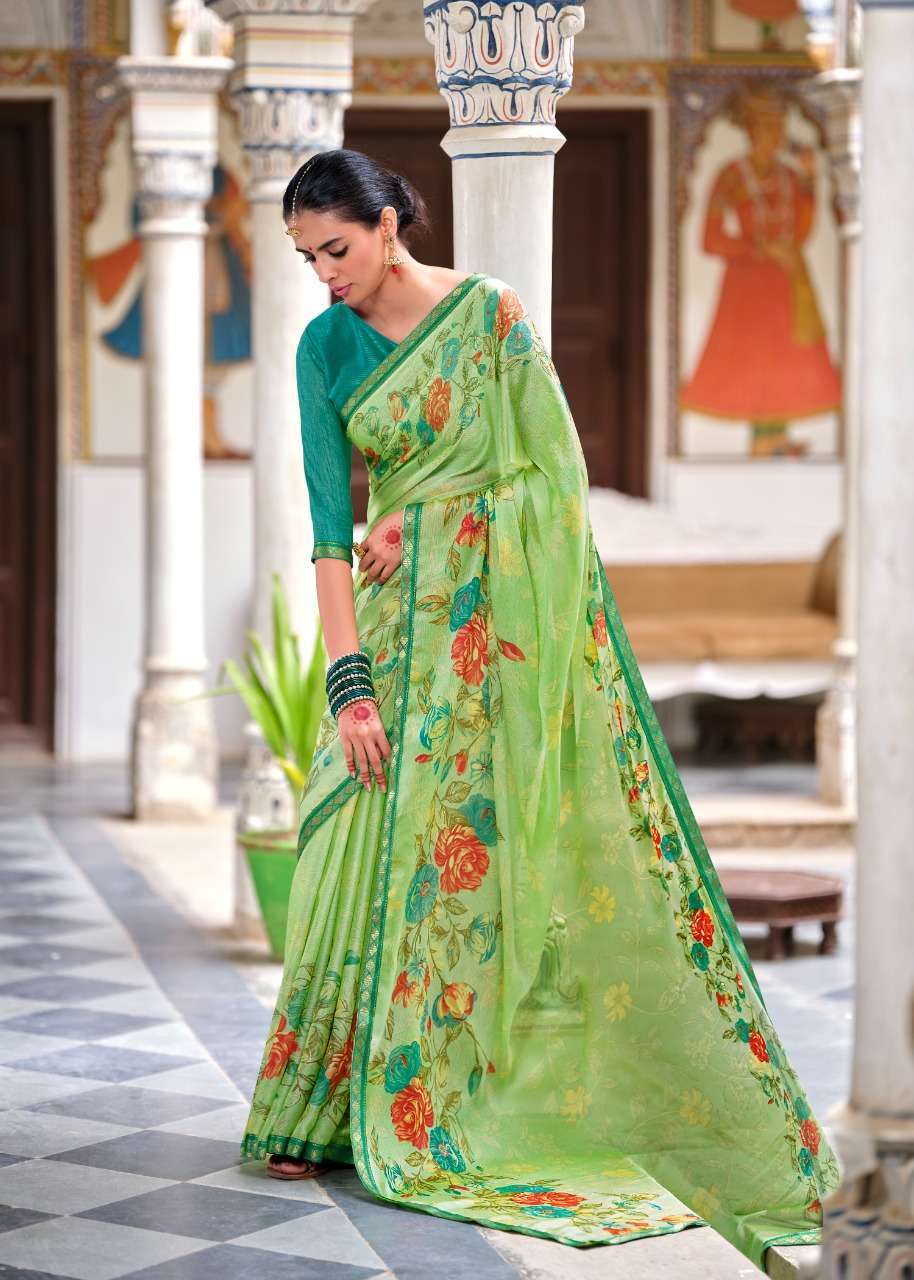 KASHVI PRESENTS MADHUBALA MOSS PRINTED DAILY WEAR SAREE CATALOGUE WHOLESALER 