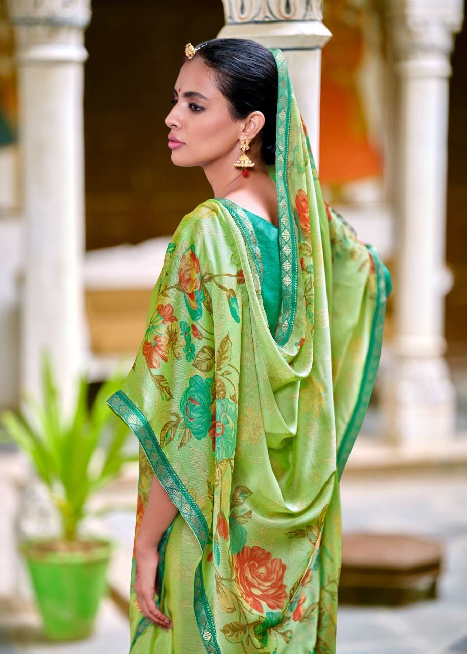 KASHVI PRESENTS MADHUBALA MOSS PRINTED DAILY WEAR SAREE CATALOGUE WHOLESALER 