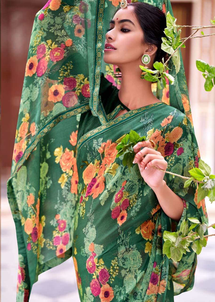 KASHVI PRESENTS MADHUBALA MOSS PRINTED DAILY WEAR SAREE CATALOGUE WHOLESALER 