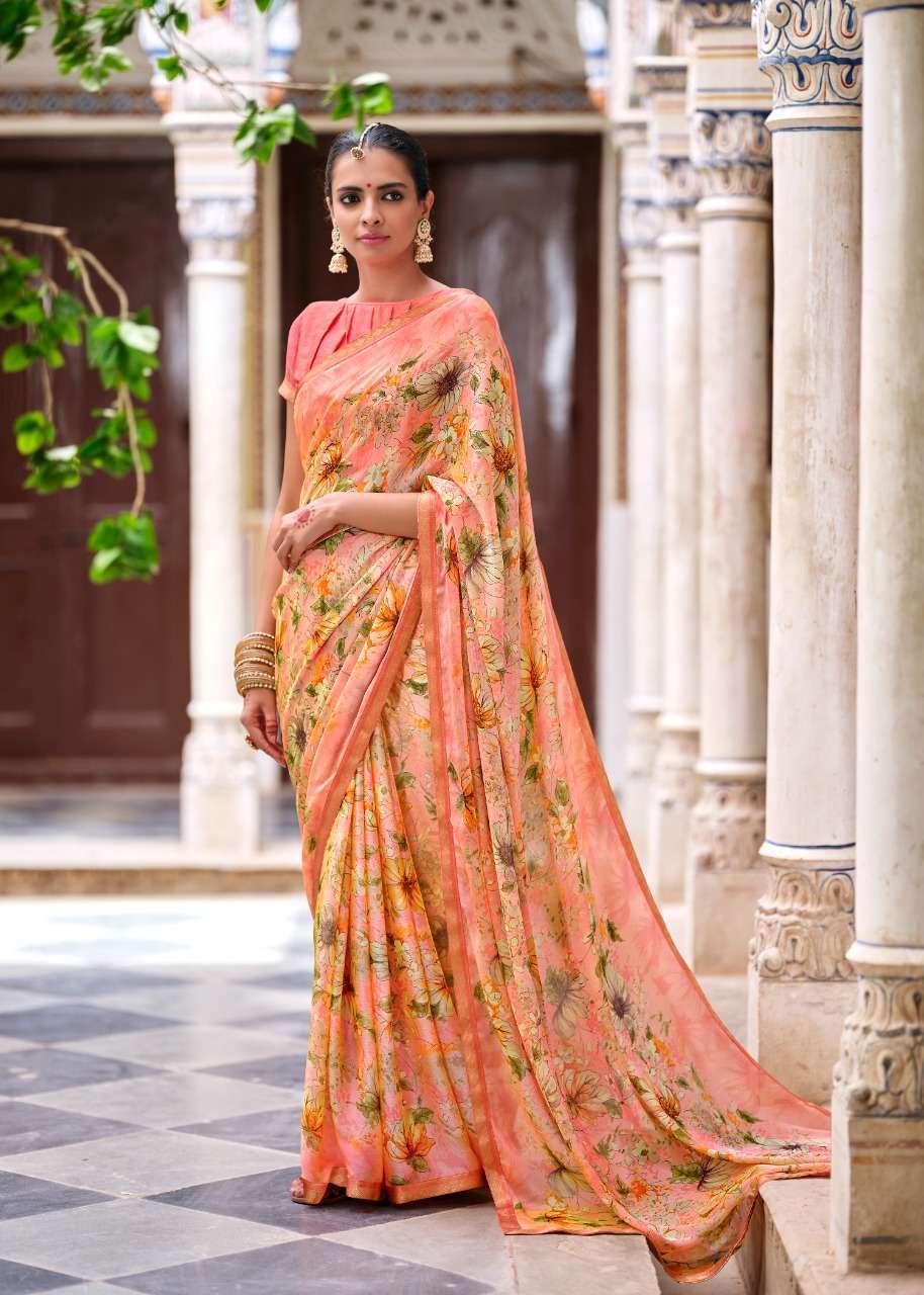 KASHVI PRESENTS MADHUBALA MOSS PRINTED DAILY WEAR SAREE CATALOGUE WHOLESALER 