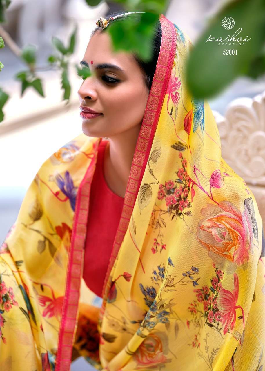 KASHVI PRESENTS MADHUBALA MOSS PRINTED DAILY WEAR SAREE CATALOGUE WHOLESALER 