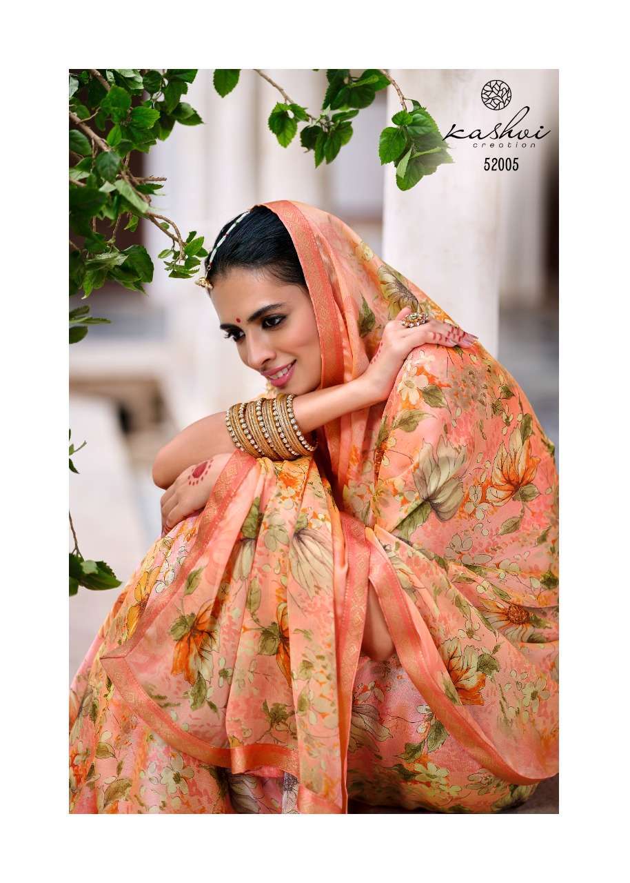 KASHVI PRESENTS MADHUBALA MOSS PRINTED DAILY WEAR SAREE CATALOGUE WHOLESALER 