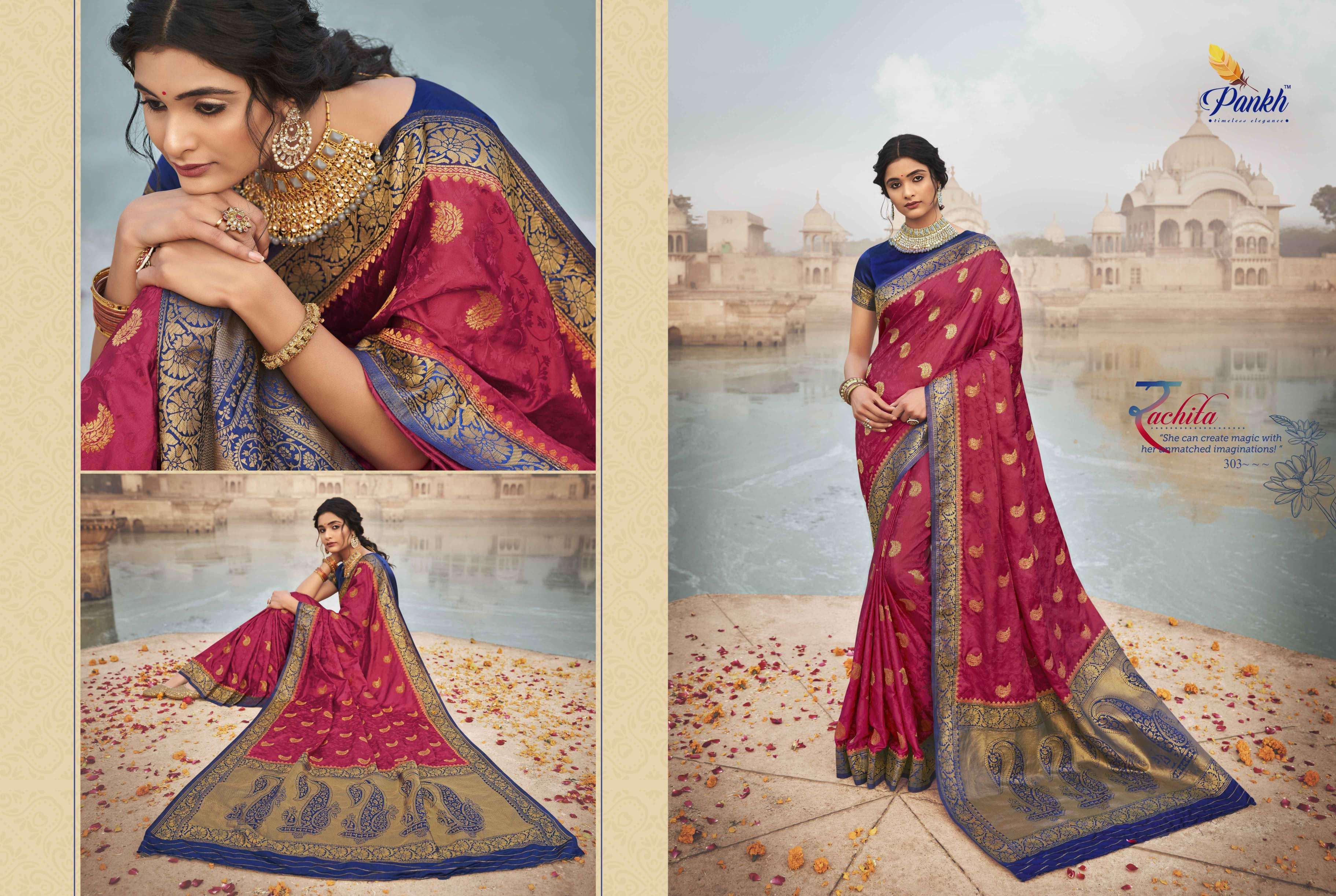 PINK LOTUS CREATION PRESENTS RUBY SILK INDIAN WEDDING WEAR PURE BANARASI SILK SAREES CATALOG WHOLESALER AND EXPORTERS