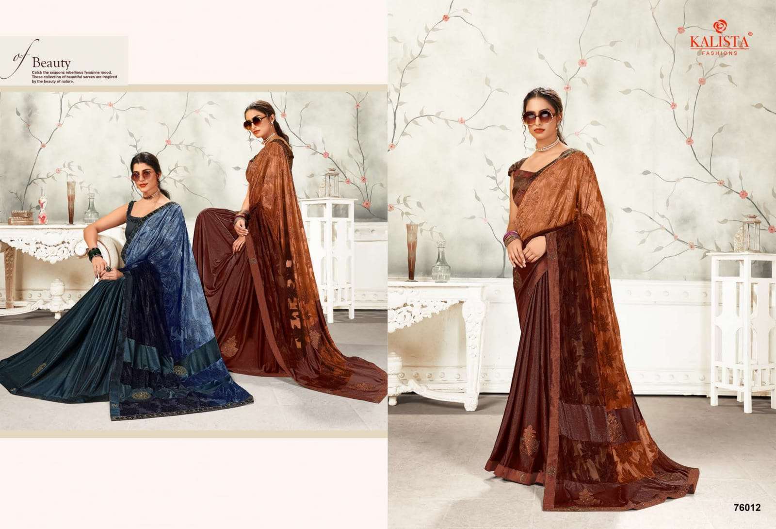 Buy Grey Dola Embroidery Thread Leaf Neck Pattern Saree Gown For Women by  Nazaakat by Samara Singh Online at Aza Fashions.