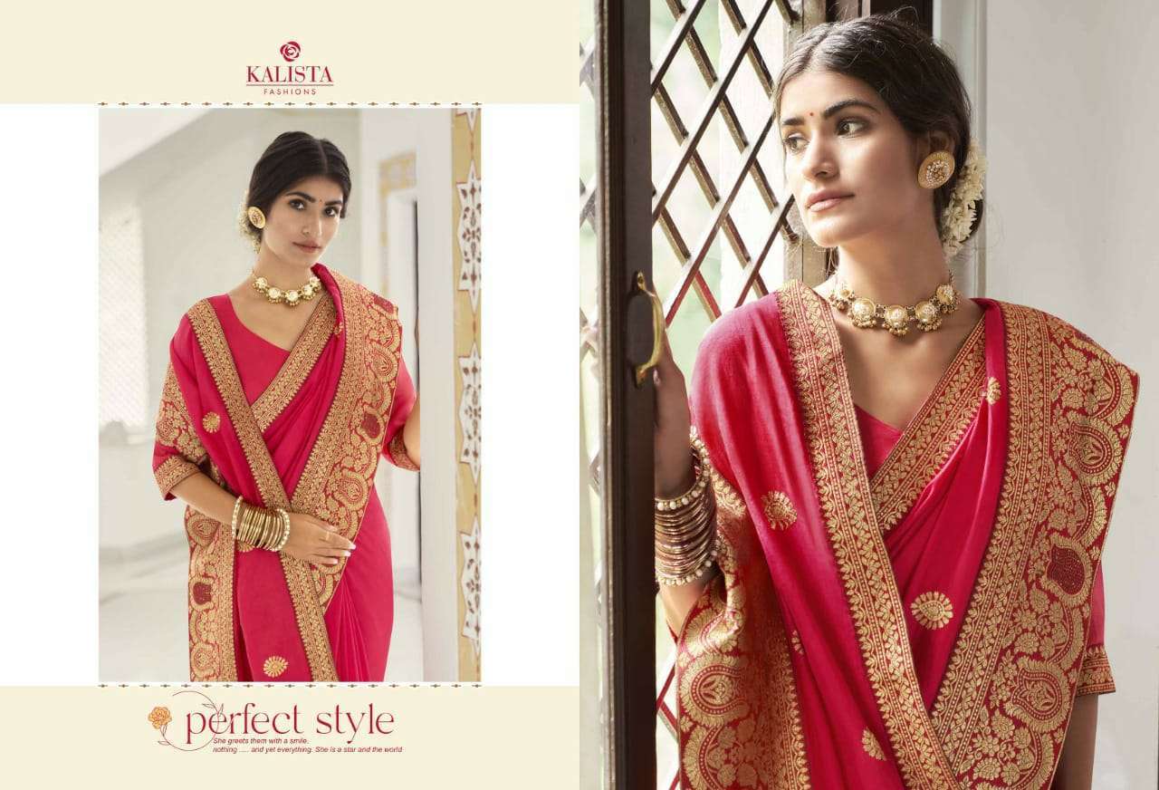 Kalista presents rang sutra vichitra silk heavy border concept sarees catalog 