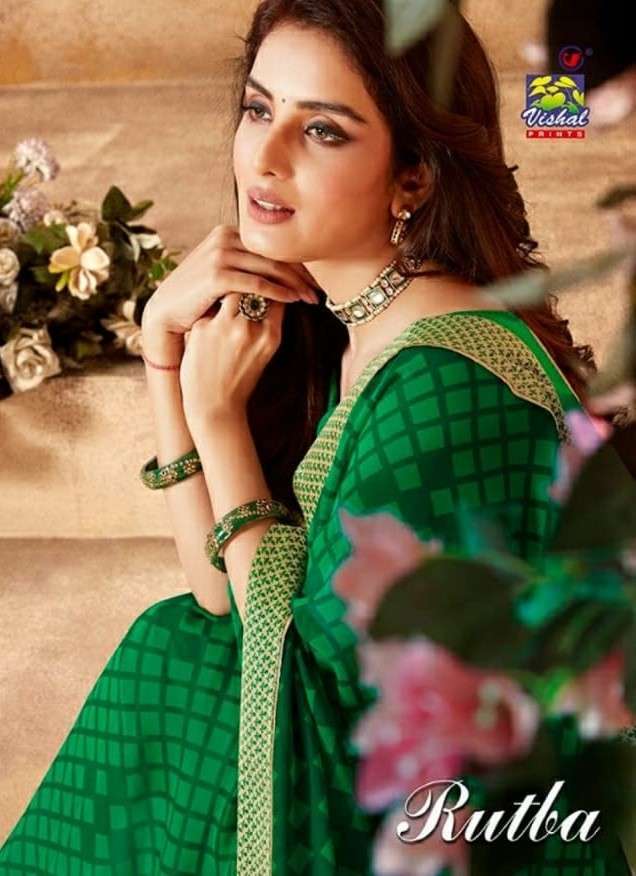 Vishal presents rutba georgette printed sarees catalog wholesaler 