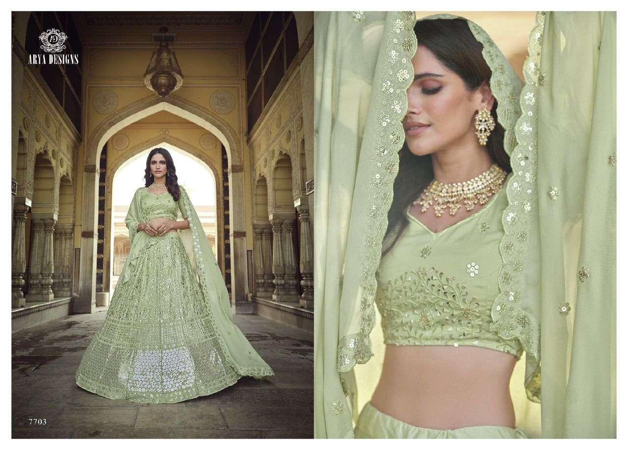 ARYA DESIGNES PRESENTS KHWAAB VOL-4 GEORGETTE EXCLUSIVE FANCY WEDDING LEHENGAS CATALOG WHOLESALER