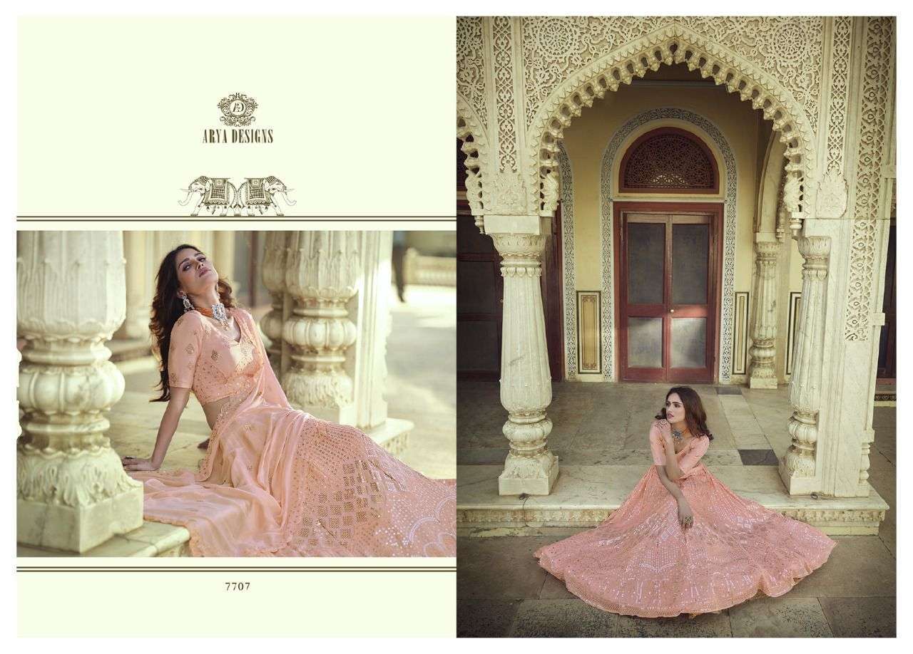 ARYA DESIGNES PRESENTS KHWAAB VOL-4 GEORGETTE EXCLUSIVE FANCY WEDDING LEHENGAS CATALOG WHOLESALER