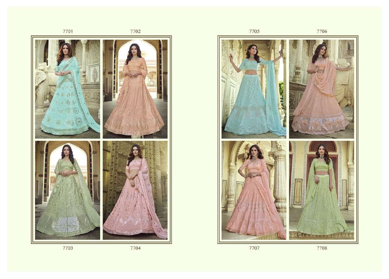 ARYA DESIGNES PRESENTS KHWAAB VOL-4 GEORGETTE EXCLUSIVE FANCY WEDDING LEHENGAS CATALOG WHOLESALER