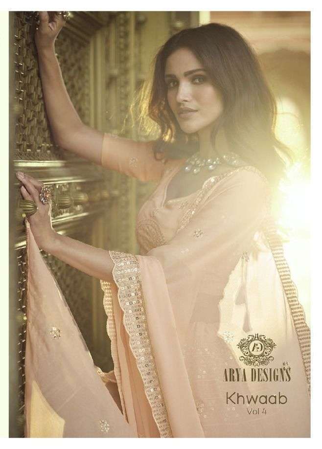 ARYA DESIGNES PRESENTS KHWAAB VOL-4 GEORGETTE EXCLUSIVE FANCY WEDDING LEHENGAS CATALOG WHOLESALER