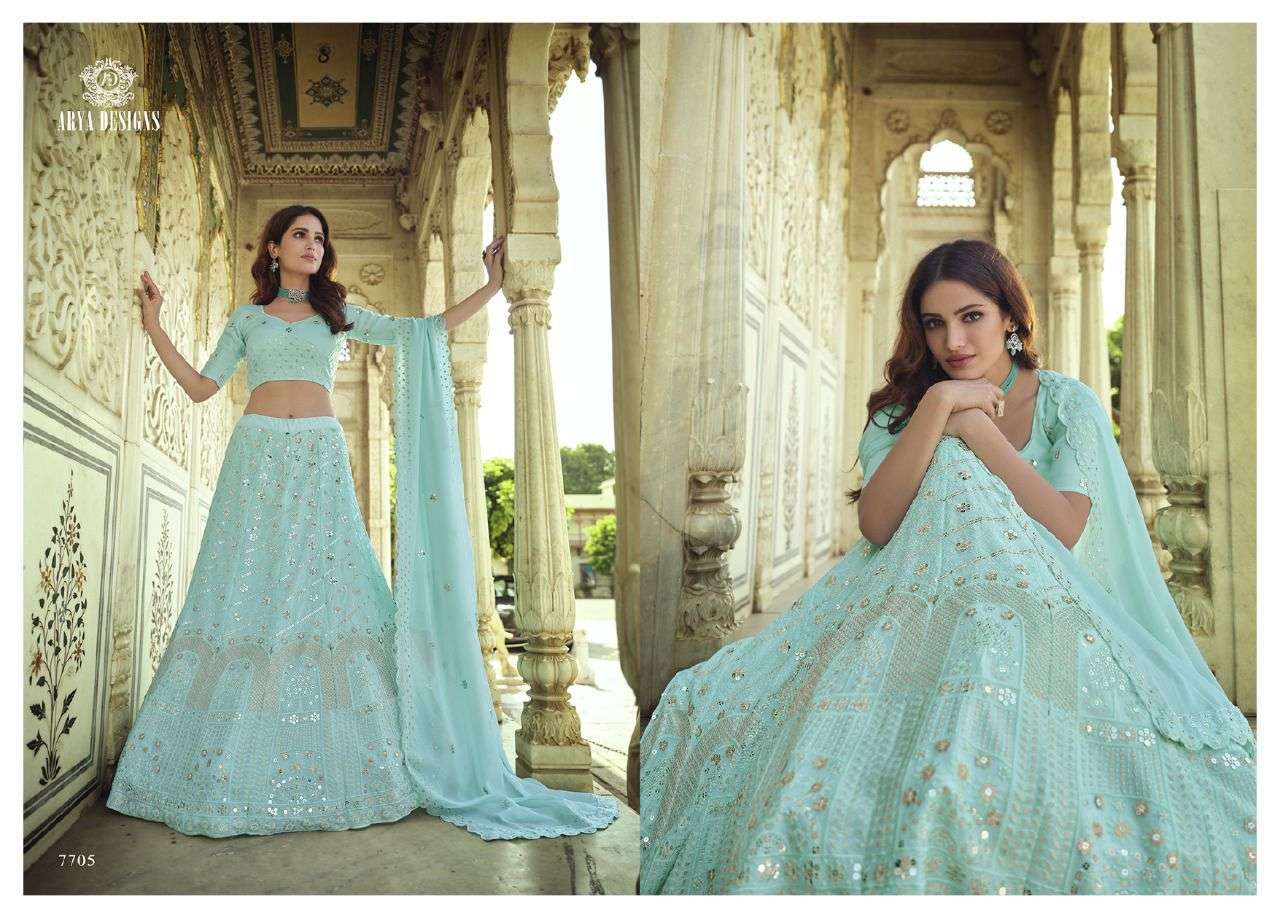 ARYA DESIGNES PRESENTS KHWAAB VOL-4 GEORGETTE EXCLUSIVE FANCY WEDDING LEHENGAS CATALOG WHOLESALER