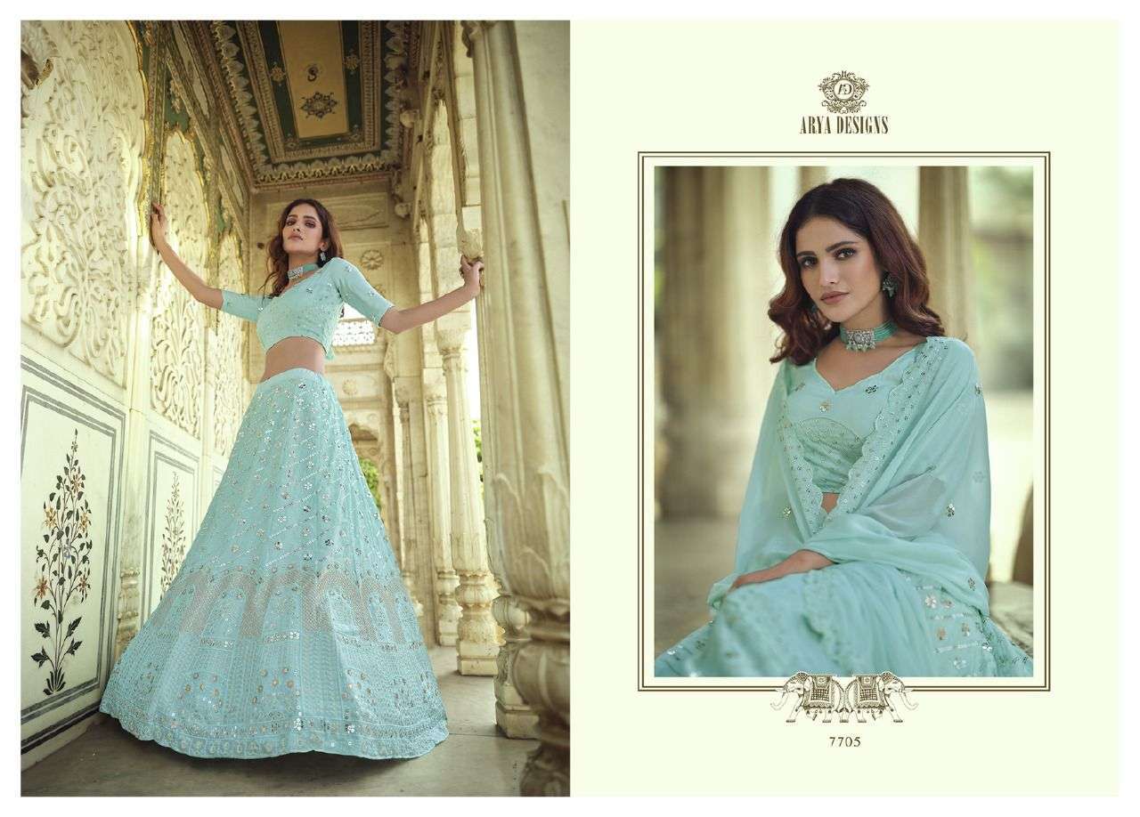 ARYA DESIGNES PRESENTS KHWAAB VOL-4 GEORGETTE EXCLUSIVE FANCY WEDDING LEHENGAS CATALOG WHOLESALER