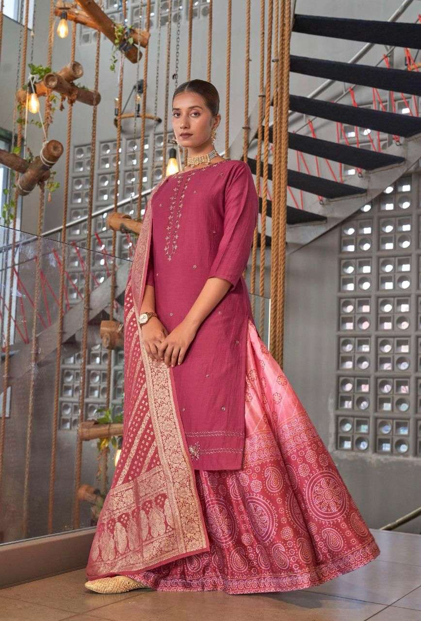 Arhams Designer Kurtis - *Bring the essence of royalty in your outfit,  whenever you wear our brand new Red Bandhej Cotton Suit Set✨* *The gorgeous  colour tones on this one is definitely