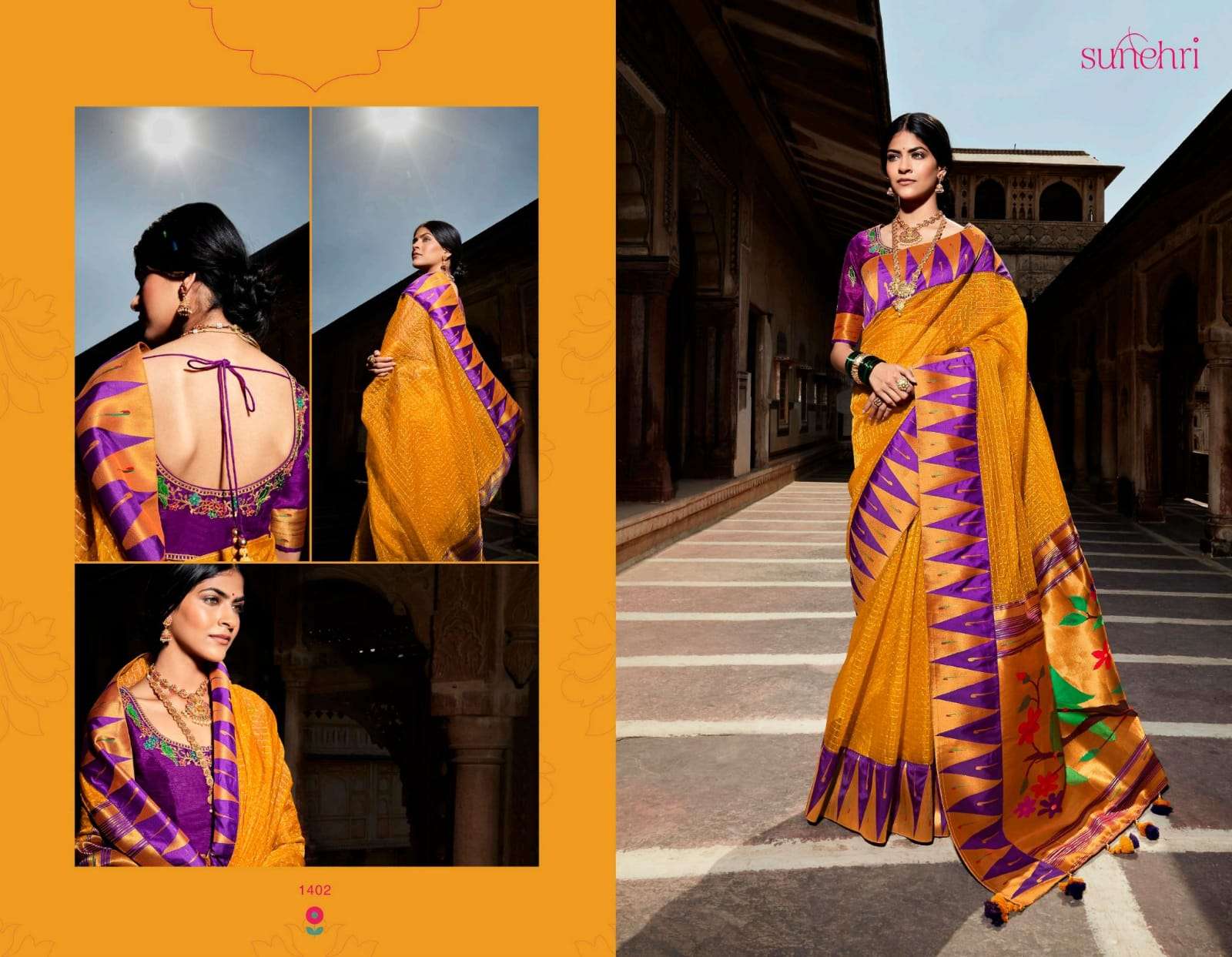 Kimora presents sunehri vol-16 exclusive designer party wear sarees catalog collection 