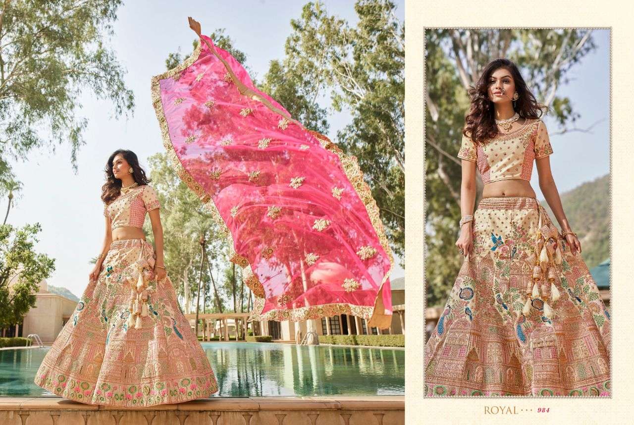 Semi Stitched Pink Royal Vol 31 Desinger Wedding Lehenga D.No 1027