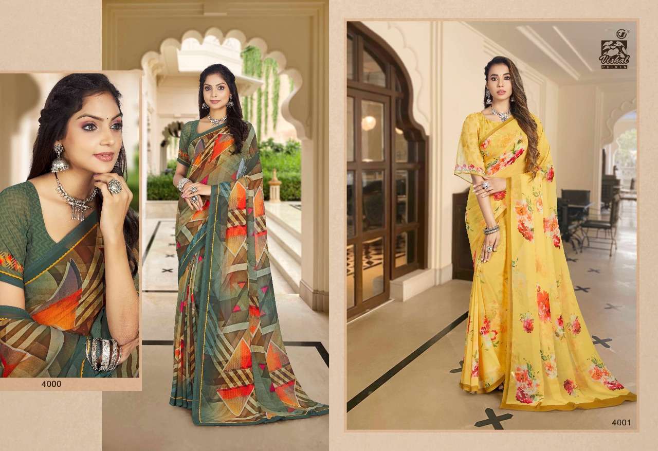Vishal Presents Mishti Vol-3 Digital Printed Georgette Sarees Catalog wholesaler