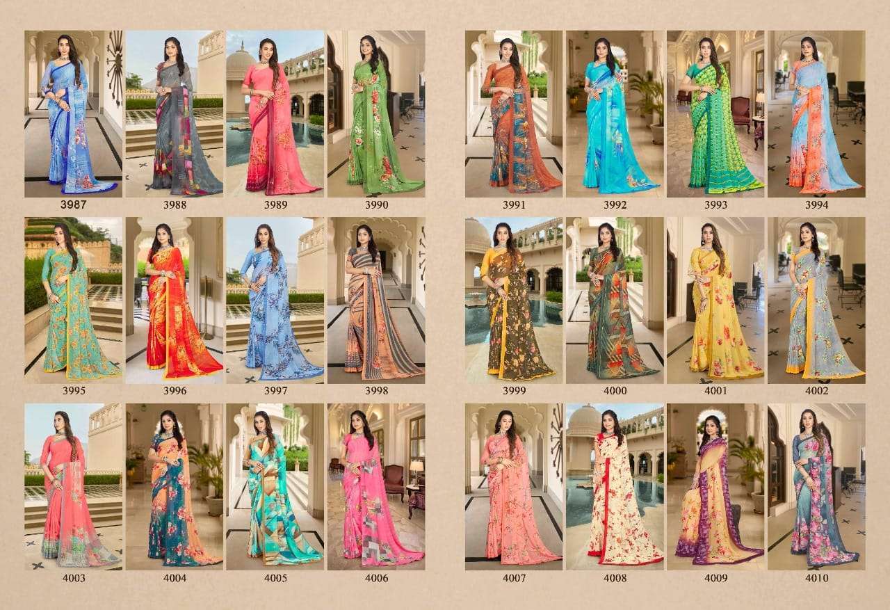 Vishal Presents Mishti Vol-3 Digital Printed Georgette Sarees Catalog wholesaler
