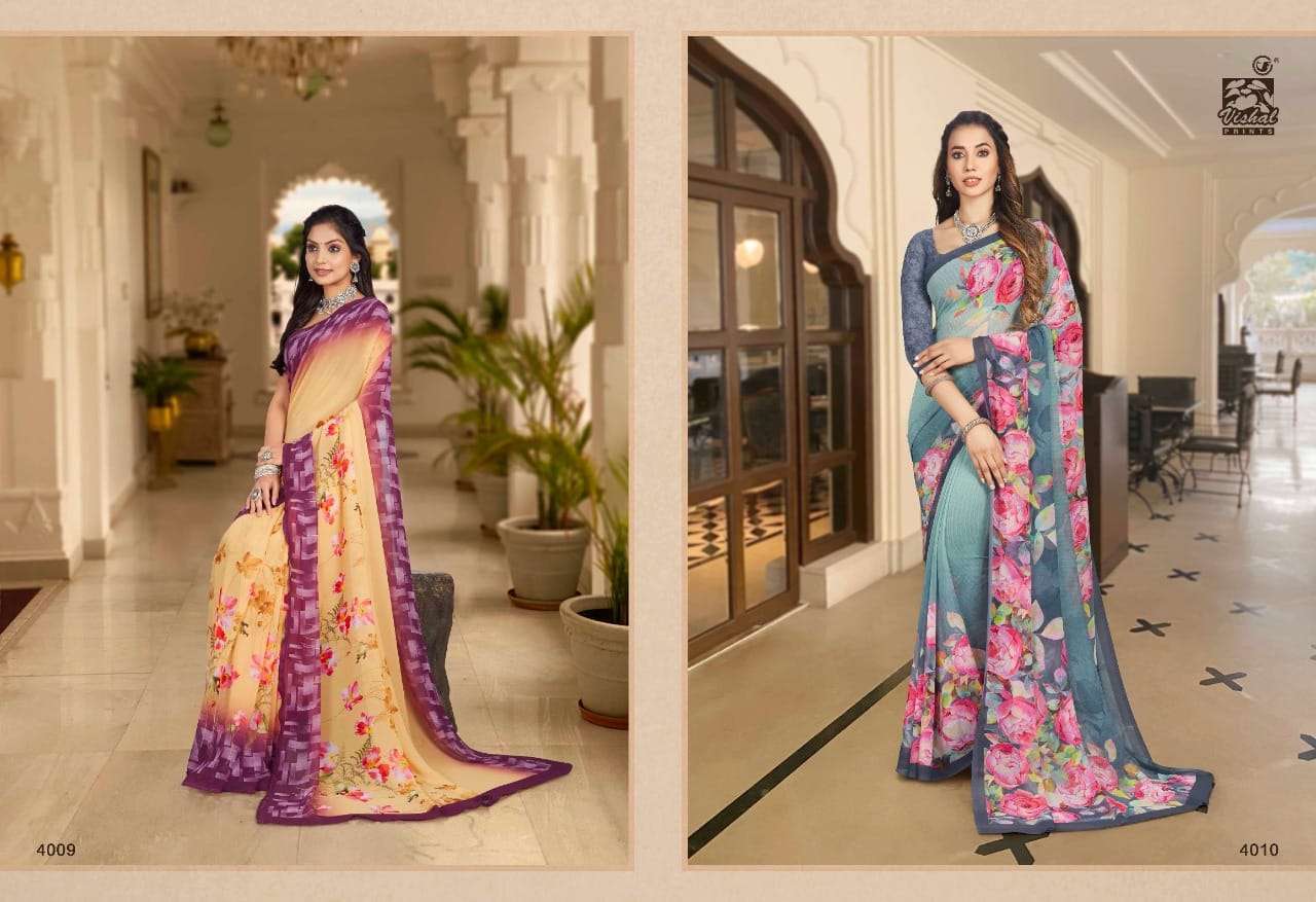 Vishal Presents Mishti Vol-3 Digital Printed Georgette Sarees Catalog wholesaler
