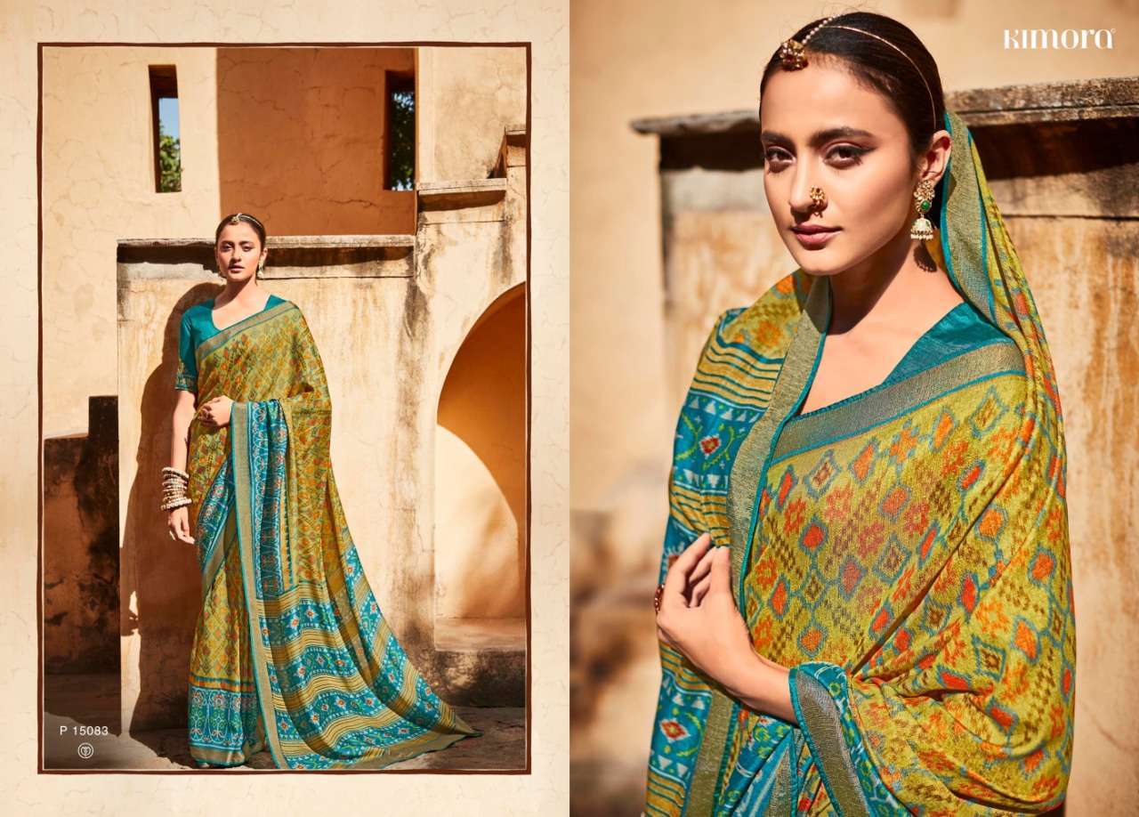 Kimora presents meera vol-5 15081-15091 brasso designer fancy sarees catalog wholesaler